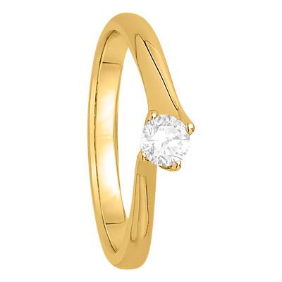 Bague Asymetric Or Jaune 750 & Diamant 0,20 ct, Largeur 2,30 mm - Alliantine