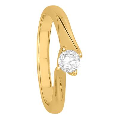 Bague Asymetric Or Jaune 750 & Diamant 0,25 ct, Largeur 2,50 mm - Alliantine