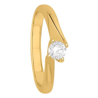 Bague Asymetric Or Jaune 750 & Diamant 0,30 ct, Largeur 2,50 mm - Alliantine