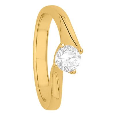 Bague Asymetric Or Jaune 750 & Diamant 0,40 ct, Largeur 2,50 mm - Alliantine