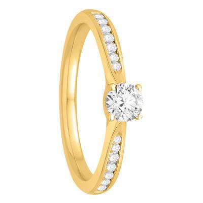 Bague Solitaire Grace Diamant 0,25 ct & Or Jaune 750, Largeur 2,05 mm - Alliantine