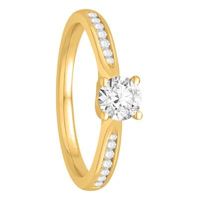 Bague Solitaire Grace Diamant 0,40 ct & Or Jaune 750, Largeur 3,20 mm - Alliantine