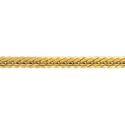 750 Yellow Gold Bismarck Chain, 45 cm Length, Width 3 mm or 4 mm - Manillon