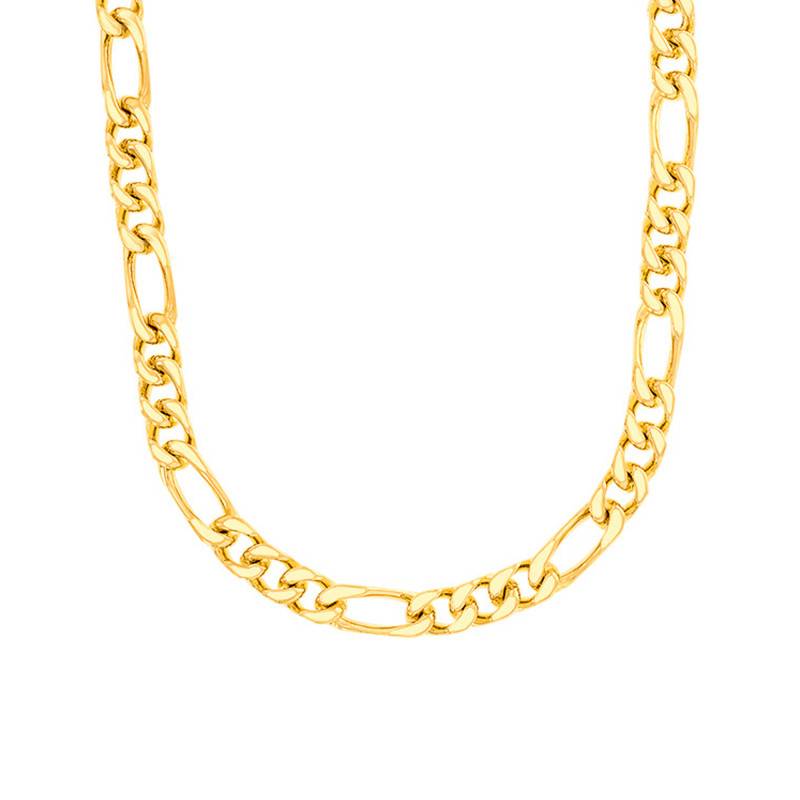 375/1000 Yellow Gold Triple Alternating Oval Link Chain, Length 40 cm, Width 2.50 to 5 mm - Manillon