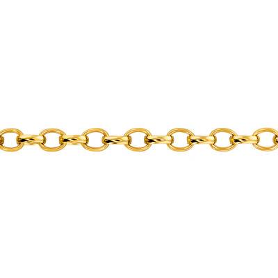 750 Yellow Gold Oval Rolo Chain, 42 cm Length, 2.50 mm Width - Buelling