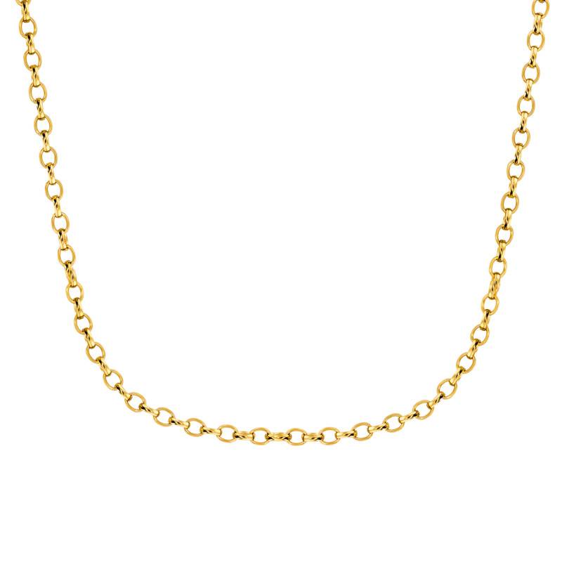 750/1000 Yellow Gold Oval Rolo Chain, Length 55 cm, Width 2.50 mm - Buelling