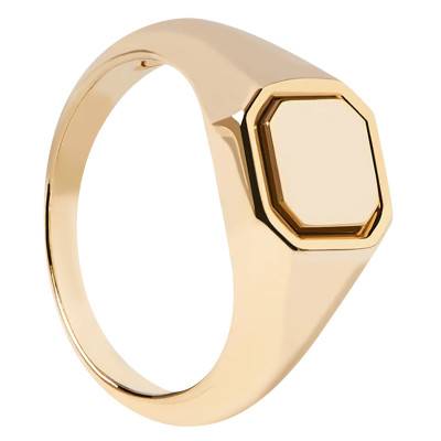 Bague Engrave Me Octogonale Argent Dorée - AN01-627-10 - Pdpaola