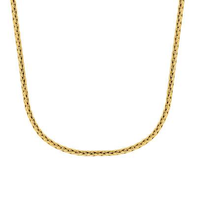 750/1000 Yellow Gold Hollow Palm Link Chain, 42 cm Length, 2 mm to 6 mm Width - Manillon