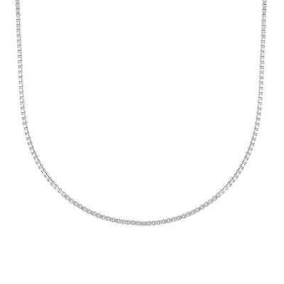 750 White Gold Box Chain, 60 cm Length, 0.60 mm Width - Manillon