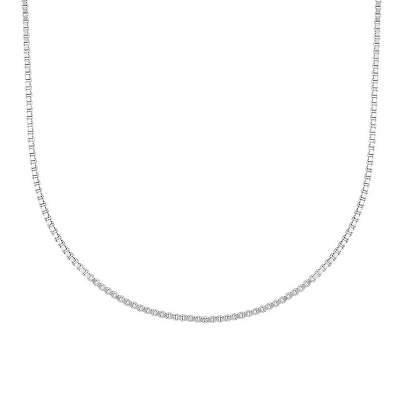 Silver Box Chain, Length 45 cm, Width 1.20 mm - Manillon