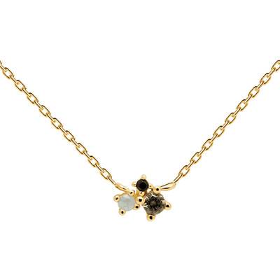 Collier Lime Blush Atelier Plaqué Or Jaune & Pierres Multicolores, Longueur 40 à 55 cm - CO01-177-U - Pdpaola