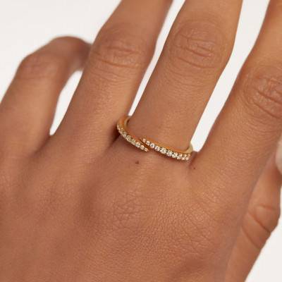 Bague Essentials Embrace Dorée Zircons - AN01-805-08 - Pdpaola