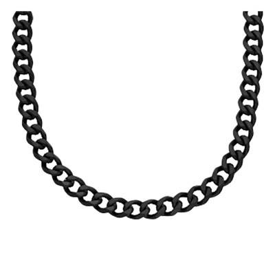 Collier Chaîne Bold en Acier Noir, Longueur 48 cm à 56 cm - Fossil