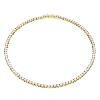 Matrix Tennis 750/1000 Gold-Plated & White Zirconia Necklace, Length 41 cm - 5681795 - Swarovski