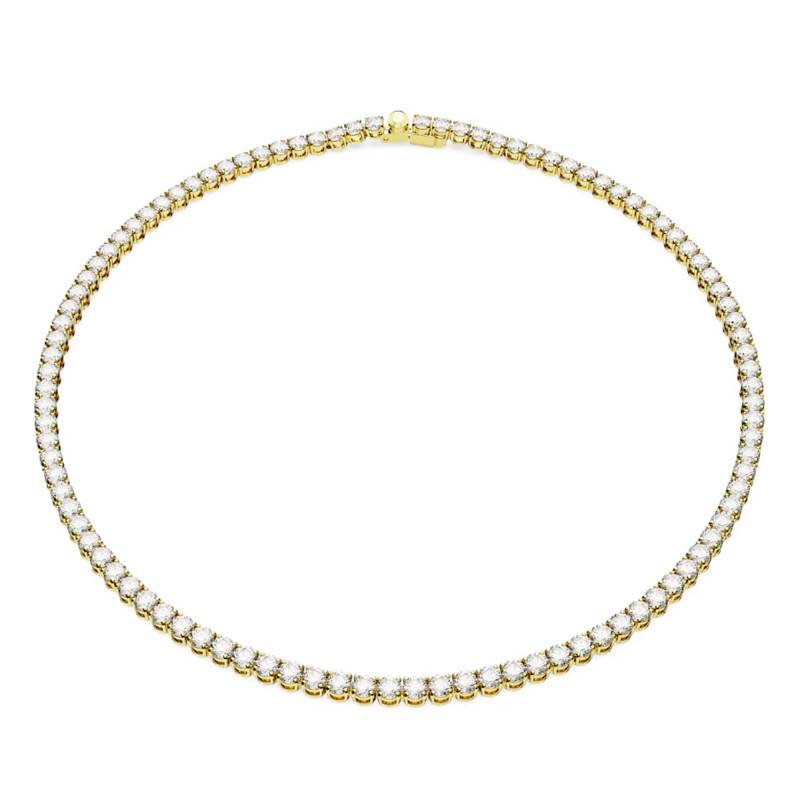 Matrix Tennis 750/1000 Gold-Plated & White Zirconia Necklace, Length 41 cm - 5681795 - Swarovski