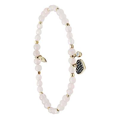 Georgia Gold-Tone Steel & Pink Quartz Bracelet, Length 16.50 cm - Fossil