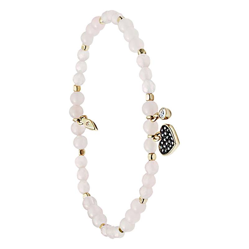 Georgia Gold-Tone Steel & Pink Quartz Bracelet, Length 16.50 cm - Fossil