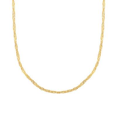 Chaîne Singapour, Or Jaune 750, Longueur 60 cm, Largeur 1,20 à 1,90 mm - Manillon