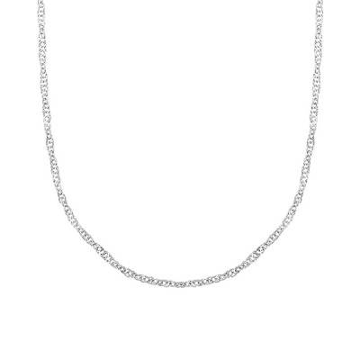 Silver Singapore Chain, Length 55 cm, Width 1,60 mm - Manillon