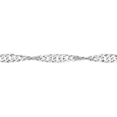 Chaine Singapour, Argent, Longueur 60 cm, Largeur 1,60 mm - Manillon