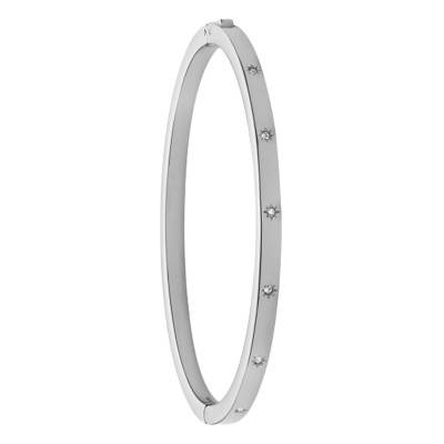 Sadie Silver Stainless Steel & Crystal Bracelet, Length 17.50 cm, Width 4 mm - Fossil