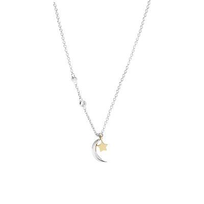 Collier Lune et Étoile avec Zircons en Argent Sterling main image 0