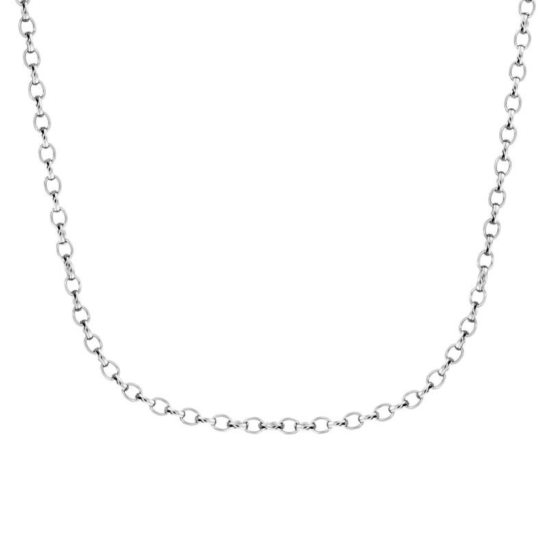 Sterling Silver Rolo Chain Necklace, Length 55 cm, Width 2,30 mm - Manillon