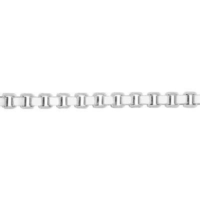 375 White Gold Box Chain, 40 cm Length, 0.85 mm Width - Manillon