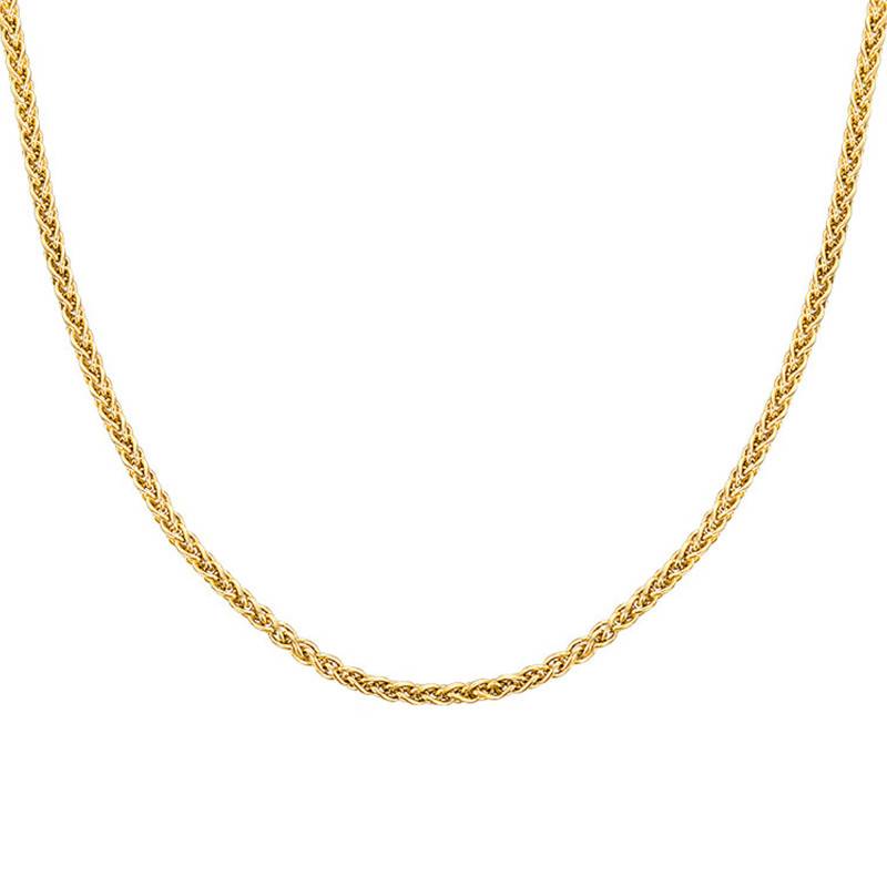 375/1000 Yellow Gold Spiga [chain type not in glossary] Chain, Length 40 cm, Width 1 mm or 1,30 mm - Manillon