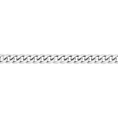 Chaîne Gourmette Platine, Longueur 40 à 45 cm et Largeur 0,80 mm - Emanessence