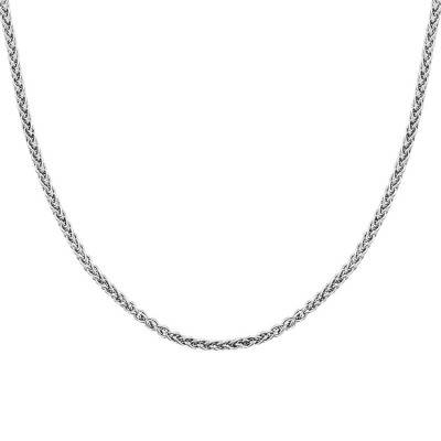 Chaîne Spiga Platine, Longueur 40 à 50 cm, Largeur 1,00 mm - Emanessence