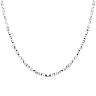 750/1000 White Gold Mariner Chain, 70 cm Length, 1.50 mm Width - Manillon