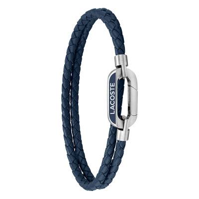 Blue Steel and Leather Starboard Bracelet, Length 19 cm - 2040112 - Lacoste