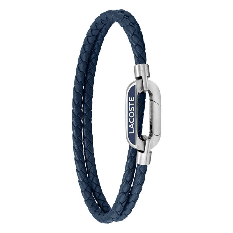 Blue Steel and Leather Starboard Bracelet, Length 19 cm - 2040112 - Lacoste