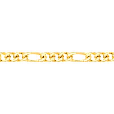 Chaîne Maille Cheval Alternée Triple Massive, Or Jaune 750, Longueur 50 cm, Largeur de 1,40 à 6,00 mm - Manillon