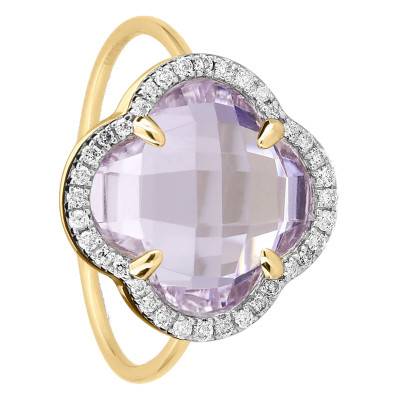 Bague Victoria Diamants, Améthyste Rose & Or Jaune 750 - Morganne Bello