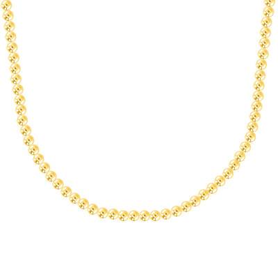 750 Yellow Gold Bead Chain, 45 cm Length, 5 mm to 7 mm Width - Manillon