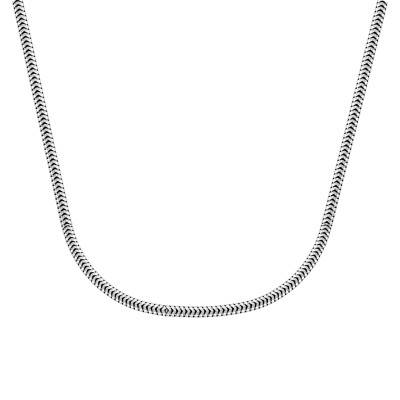 Chaîne Serpentine Ronde, Or Blanc 750, Largeur 0,80 à 1,40 mm et Longueur 50 cm - Manillon