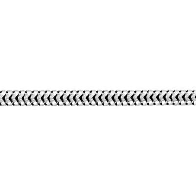 Square Serpentine 750/1000 White Gold Chain, 55 cm Length - Manillon
