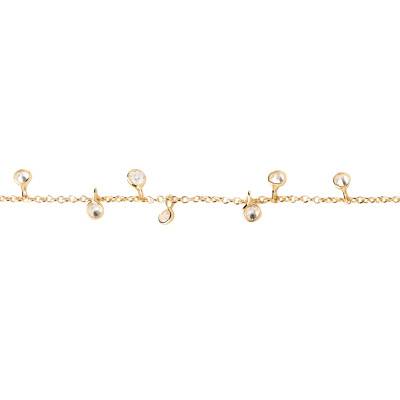 Bracelet Essentials Bliss Doré, Zircons Blancs - PU01-610-U, Longueur de 14 cm à 18 cm, Largeur 3,00 mm - Pdpaola