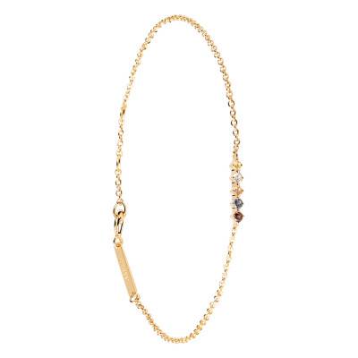 Bracelet Five Sage Doré Zircons et Corindons, Longueur de 15 à 18 cm - PU01-110-U - Pdpaola