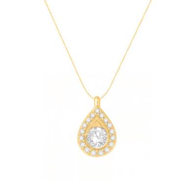 Collier Goutte Diamants 0,28 ct GSI2 et Or Jaune 750, Longueur 40 cm - Diamond Lady