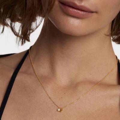 Collier Essentials Water Doré Zircon, Longueur de 40 cm à 50 cm - CO01-602-U - Pdpaola