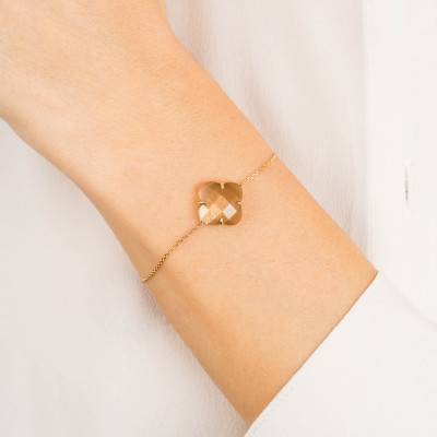 Bracelet Victoria Pierre De Soleil en Or Jaune 750, Longueur Ajustable 17 cm - Morganne Bello