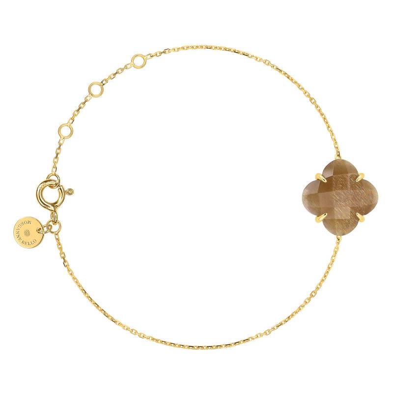 Victoria 750 Yellow Gold & Sunstone Bracelet, Adjustable Length 17 cm - Morganne Bello
