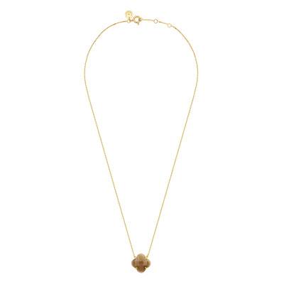 Victoria 750 Yellow Gold & Sunstone Necklace, Adjustable Length 42 cm - Morganne Bello