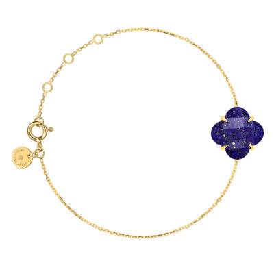 Bracelet Victoria Lapis Lazuli & Or Jaune 750, Longueur Ajustable 17 cm - Morganne Bello