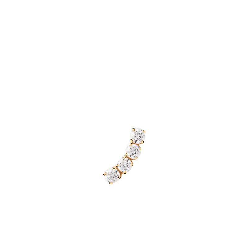1 925 Silver Gold-Plated Uma Stud Earring & Cubic Zirconia - PG01-749-U - Pdpaola