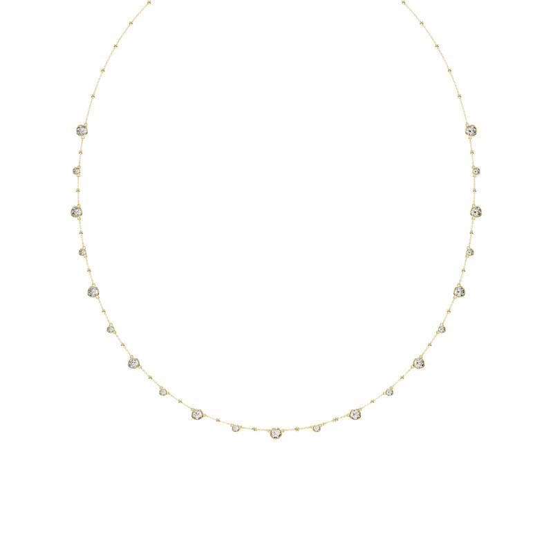 Gold-Toned Metal & White Crystals Imber Round Cut Necklace, Length 80 cm - 5680091 - Swarovski