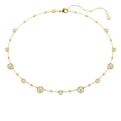 Gold-Toned Metal & White Crystals Imber Scattered Motif Necklace, Length 38 cm to 45 cm - 5680090 - Swarovski
